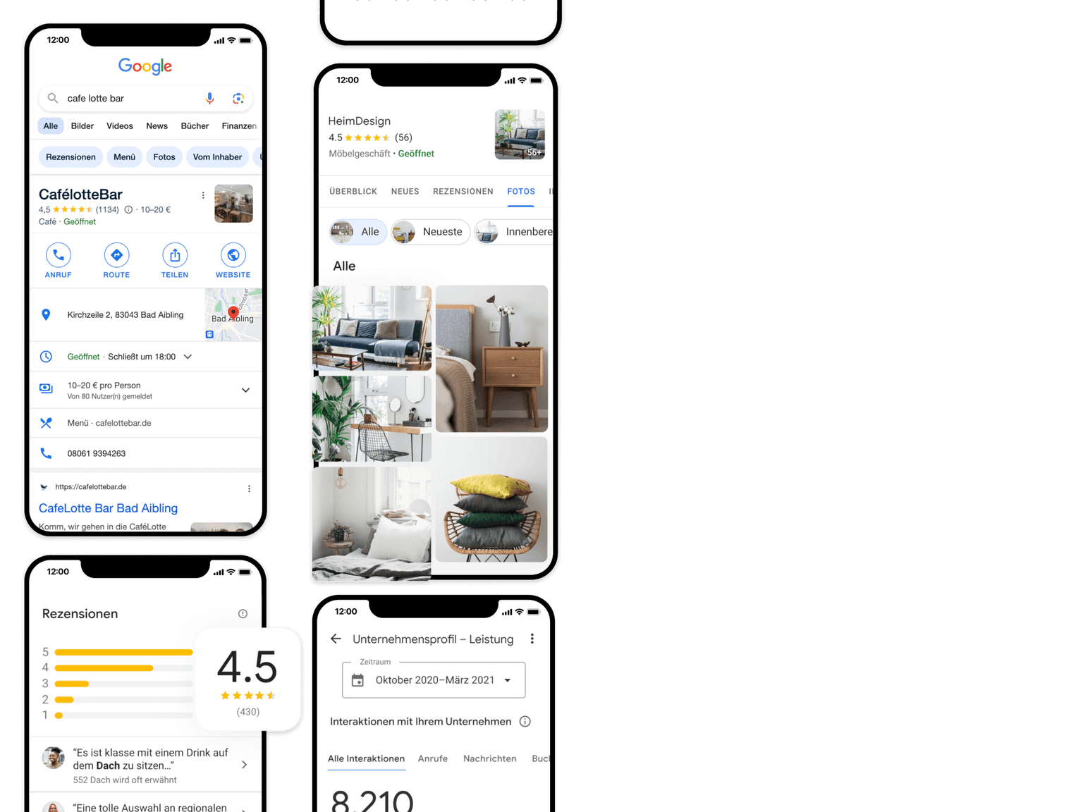 Gogle Unternehmensprofil Bildschirmfotos
